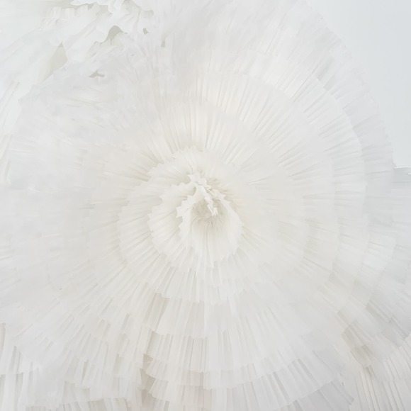 Aje Dress Expressive Mini White Strapless Pleated Ruffles Wedding Bride Large 8 - Picture 9 of 13